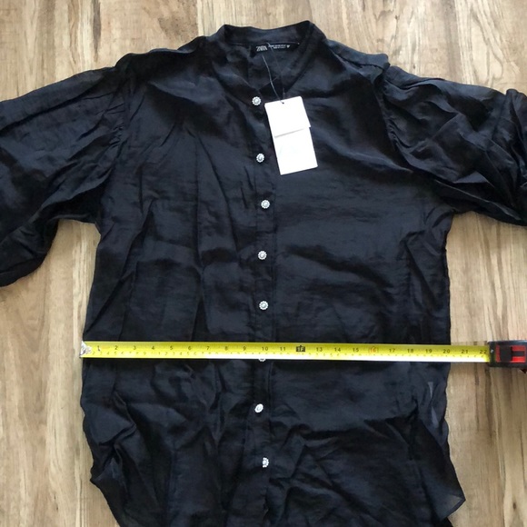 NEW!!! Zara Jewel 💎 Button Organza Top - Picture 12 of 14